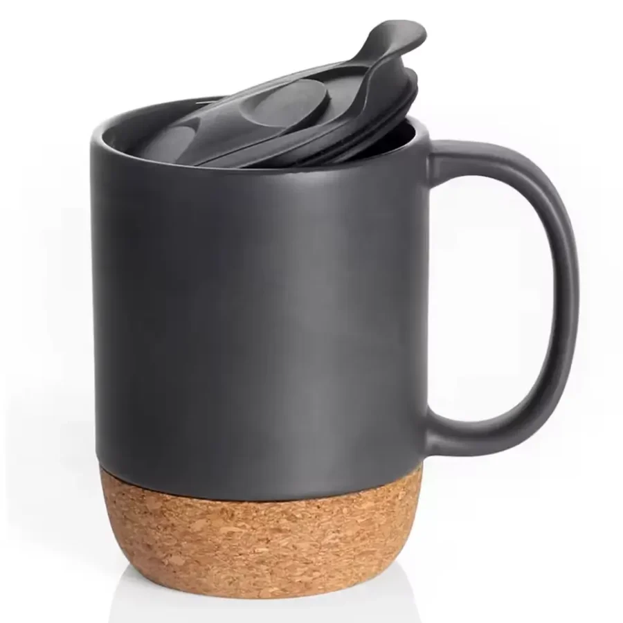 Mug Céramique Premium : Base en Liège et Couvercle Isotherme