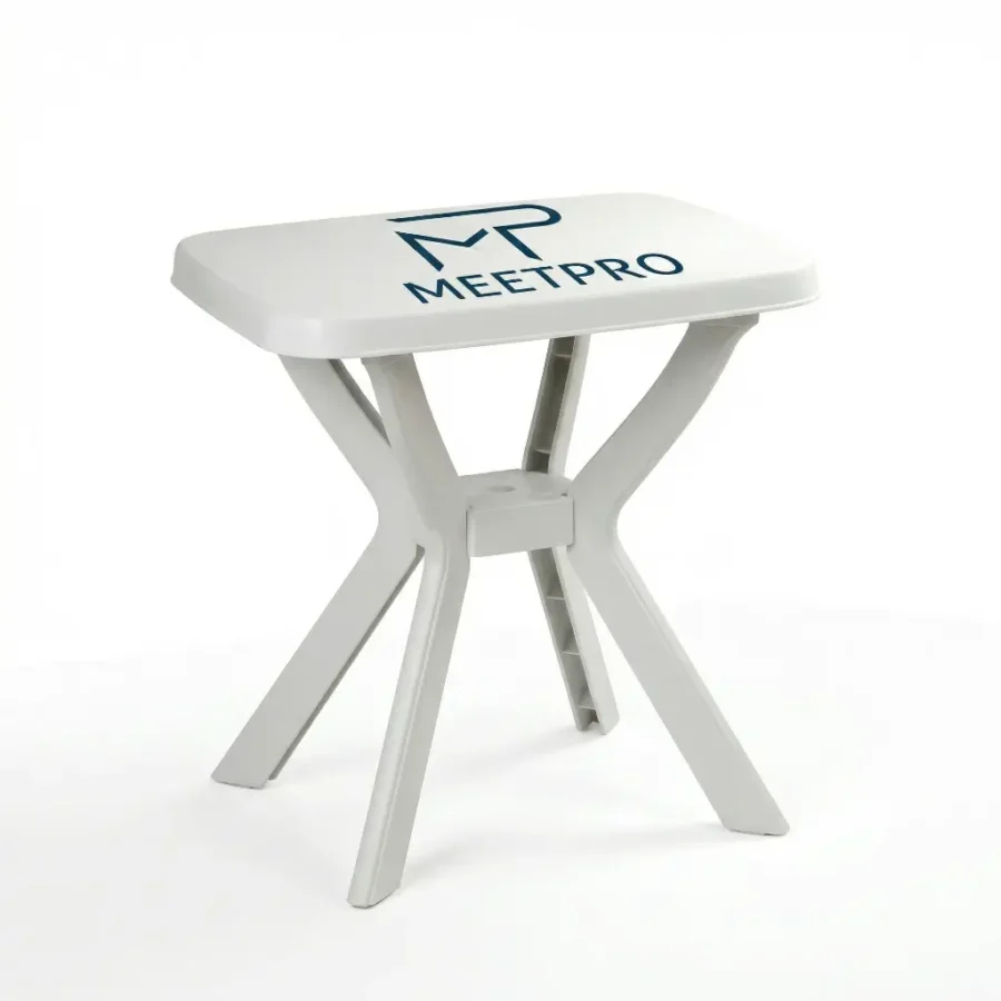 Table Carrée Blanche Personnalisée 70 cm | Table Pro – MeetPro Maroc
