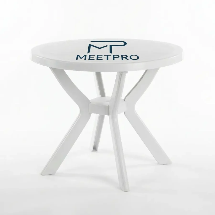 Table Ronde Blanche Personnalisée 90 cm | Table Pro – MeetPro Maroc