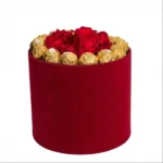 Boîte Fleurs avec Ferrero – Fleurs & Chocolat Cadeau Maroc