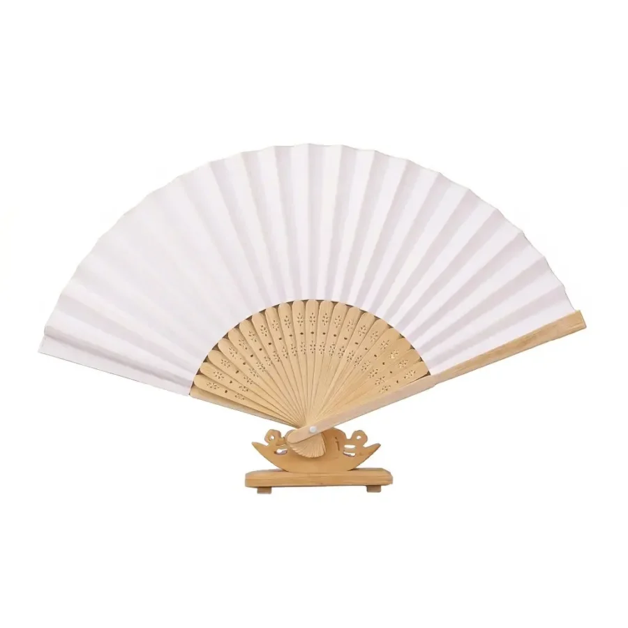 Eventail Personnalisé en Bois & Tissu – Petit/Grand | MeetPro