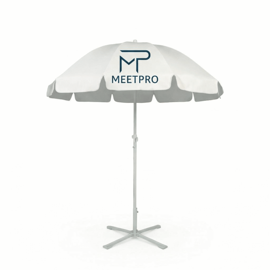 Parasol publicitaire avec socle professionnel personnalisable – Accessoire de plein air
