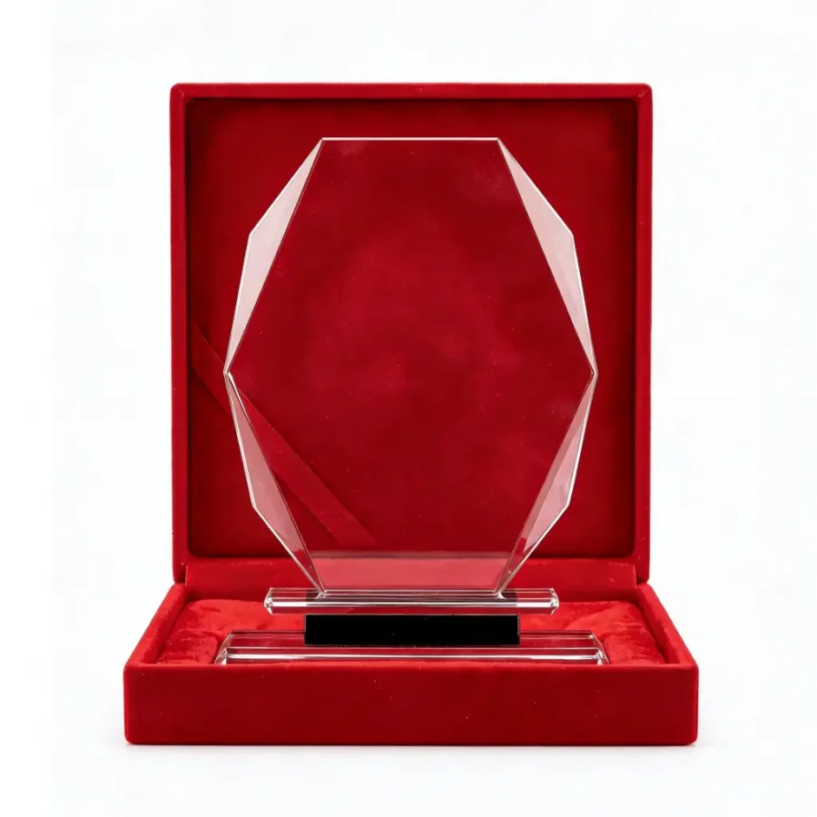 Trophée en Verre Octogonal "Horizon"