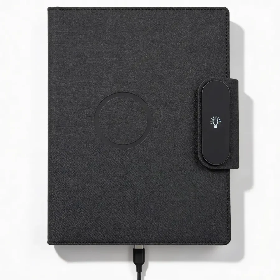 Bloc Note à Couverture Rigide avec Charge Sans Fil