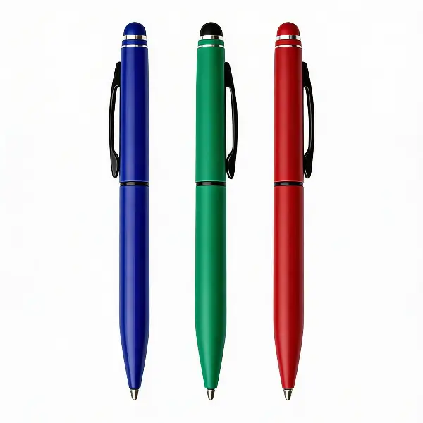 Stylo en métal revêtu 2-en-1 – Écriture & stylet tactile