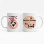 Tasses personnalisées chat avec photo et texte humour, mug cadeau personnalisé pour amoureux des chats